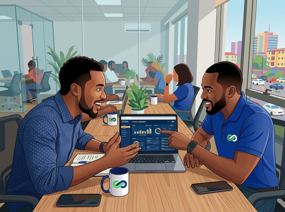 A founder and a Sense Connect analyst reviewing a diagnostic report